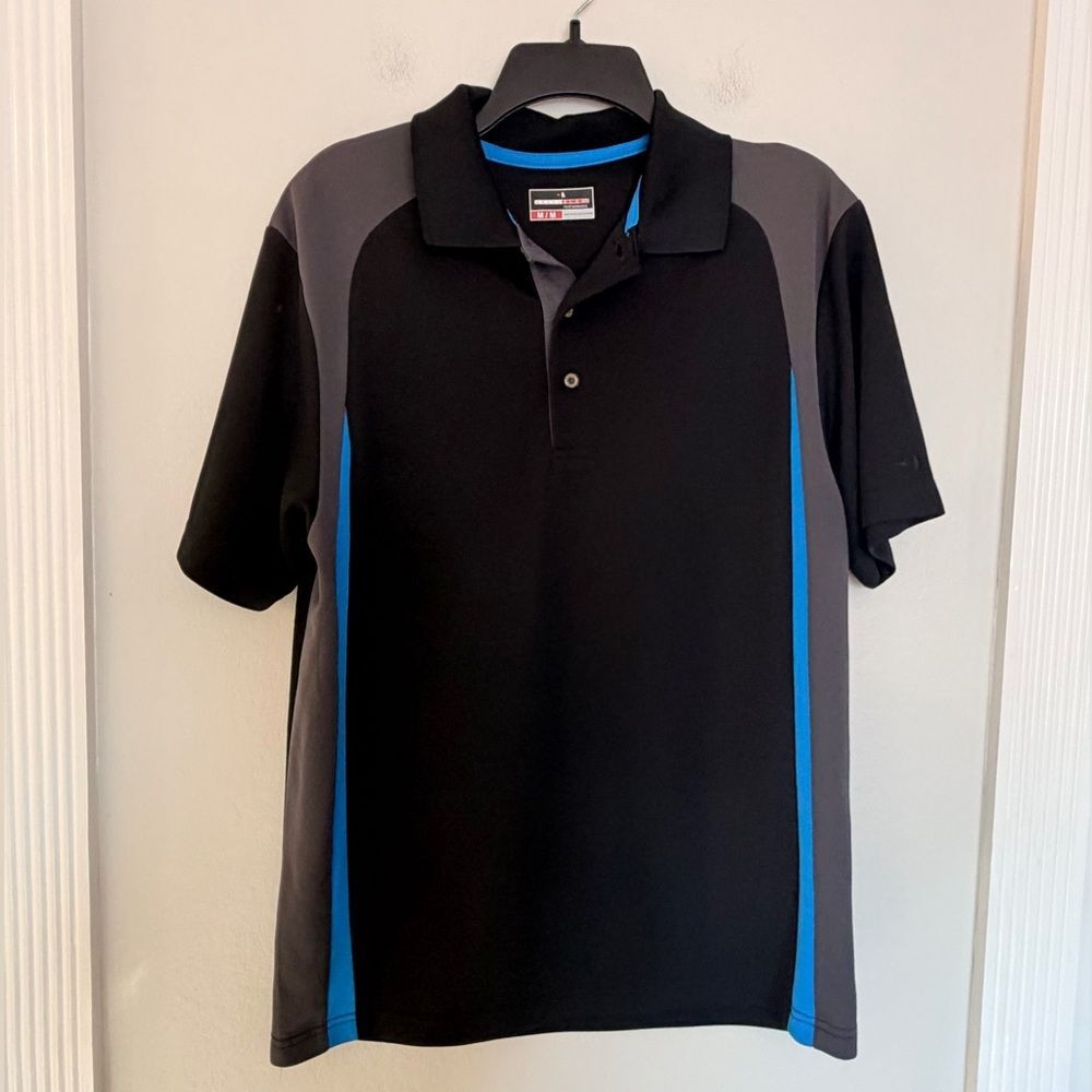 Grand Slam Black and Blue Men's Polo Golf Shirt - Size Medium